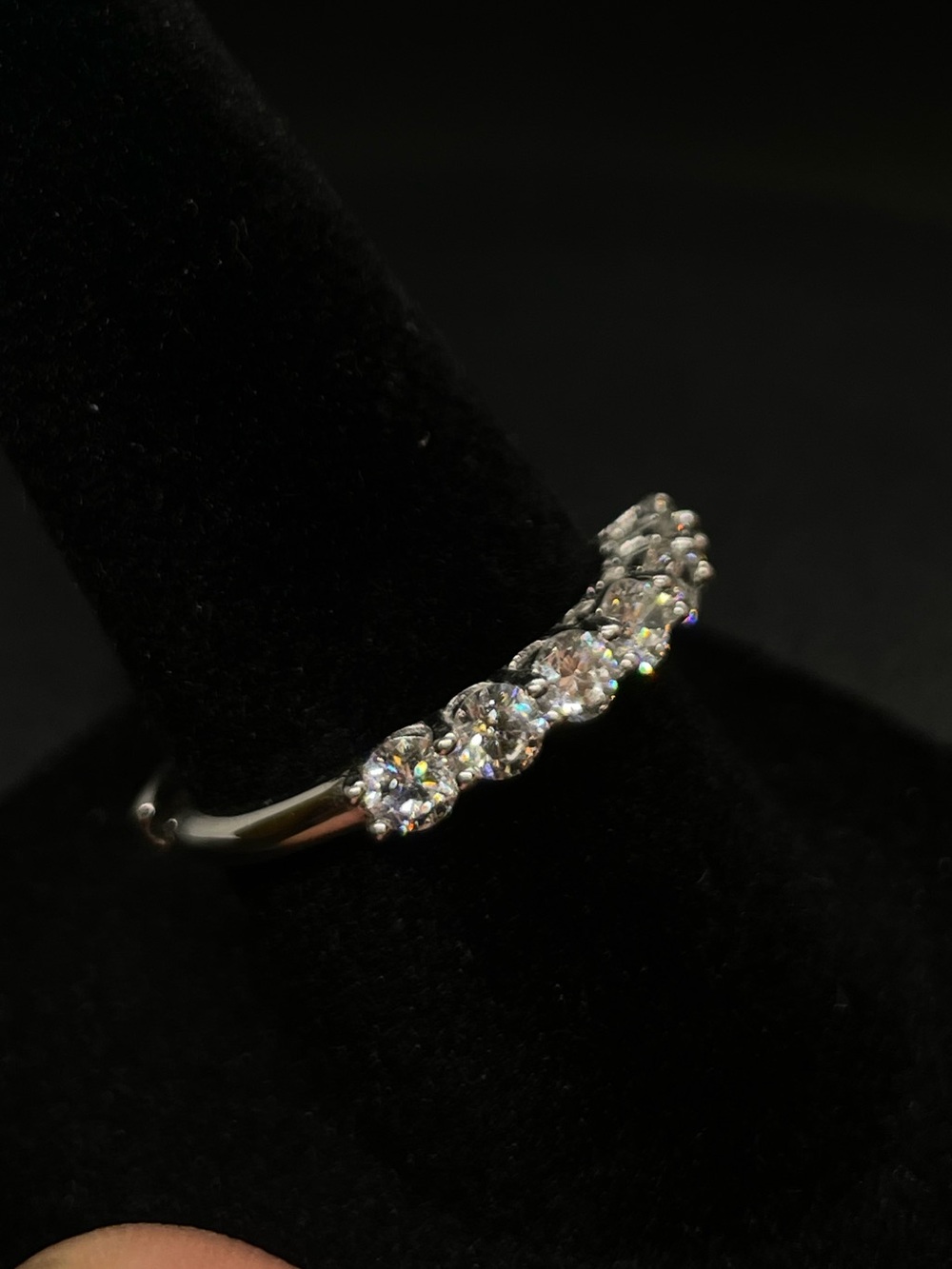 .77CTW VS Lab Diamond Half Eternity Ring on 925 Sterling Silver Adjustable Size